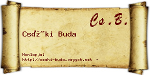 Csáki Buda névjegykártya